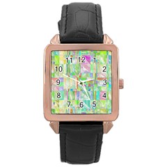 Pastel Quilt Background Texture Rose Gold Leather Watch  by Pakrebo