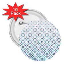 Square Pattern Geometric Blue 2 25  Buttons (10 Pack) 