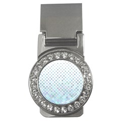 Square Pattern Geometric Blue Money Clips (cz) 