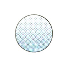 Square Pattern Geometric Blue Hat Clip Ball Marker by Pakrebo