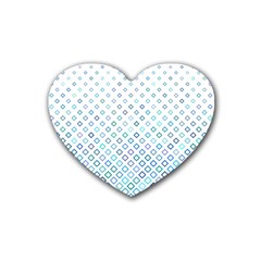 Square Pattern Geometric Blue Heart Coaster (4 Pack)  by Pakrebo