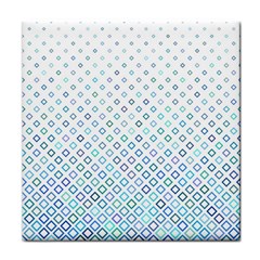 Square Pattern Geometric Blue Face Towel