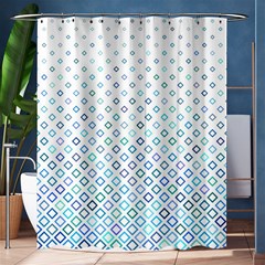 Square Pattern Geometric Blue Shower Curtain 60  X 72  (medium)  by Pakrebo