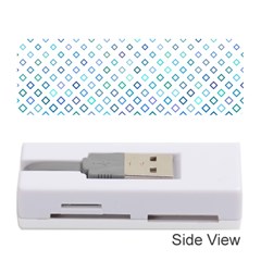 Square Pattern Geometric Blue Memory Card Reader (stick) by Pakrebo