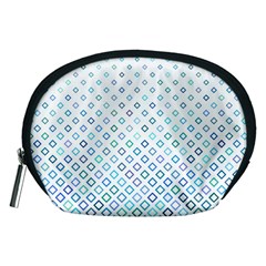 Square Pattern Geometric Blue Accessory Pouch (medium) by Pakrebo