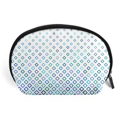 Square Pattern Geometric Blue Accessory Pouch (large) by Pakrebo