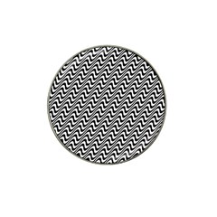 White Line Wave Black Pattern Hat Clip Ball Marker by Pakrebo