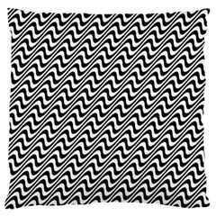 White Line Wave Black Pattern Standard Flano Cushion Case (one Side) by Pakrebo