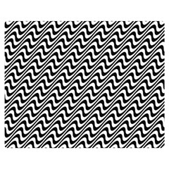 White Line Wave Black Pattern Double Sided Flano Blanket (medium)  by Pakrebo