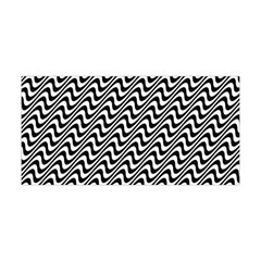 White Line Wave Black Pattern Yoga Headband by Pakrebo