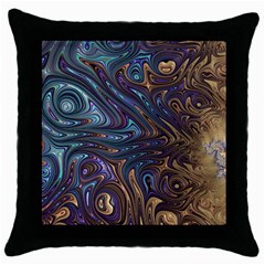 Fractal Art Artwork Globular Throw Pillow Case (black) by Pakrebo