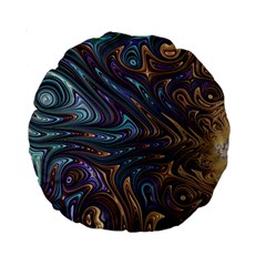 Fractal Art Artwork Globular Standard 15  Premium Round Cushions by Pakrebo