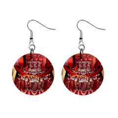 Mechanical Droid Mandelbulb Mini Button Earrings by Pakrebo