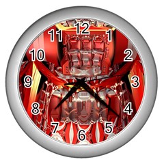 Mechanical Droid Mandelbulb Wall Clock (silver) by Pakrebo