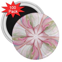 Pink Blue Flower Blossom Rose 3  Magnets (100 Pack) by Pakrebo