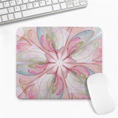 Pink Blue Flower Blossom Rose Large Mousepads by Pakrebo