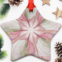 Pink Blue Flower Blossom Rose Star Ornament (two Sides) by Pakrebo