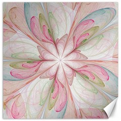 Pink Blue Flower Blossom Rose Canvas 20  X 20  by Pakrebo