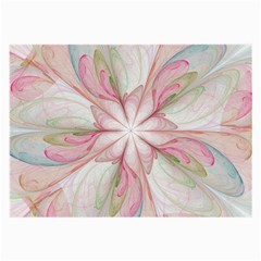 Pink Blue Flower Blossom Rose Large Glasses Cloth (2-side) by Pakrebo