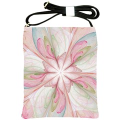 Pink Blue Flower Blossom Rose Shoulder Sling Bag by Pakrebo