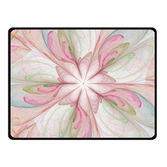 Pink Blue Flower Blossom Rose Fleece Blanket (small) by Pakrebo