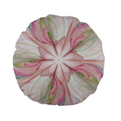 Pink Blue Flower Blossom Rose Standard 15  Premium Round Cushions by Pakrebo