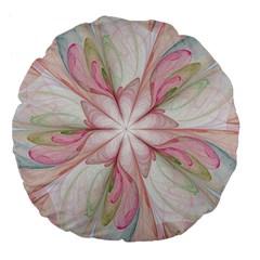 Pink Blue Flower Blossom Rose Large 18  Premium Flano Round Cushions by Pakrebo