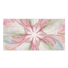 Pink Blue Flower Blossom Rose Satin Shawl by Pakrebo