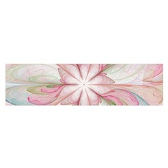 Pink Blue Flower Blossom Rose Satin Scarf (oblong) by Pakrebo