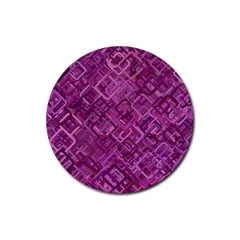 Purple Pattern Background Rubber Coaster (round)  by Pakrebo