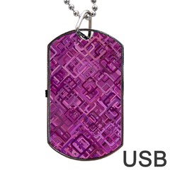 Purple Pattern Background Dog Tag Usb Flash (one Side) by Pakrebo