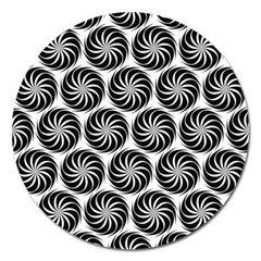 Pattern Swirl Spiral Repeating Magnet 5  (round) by Pakrebo