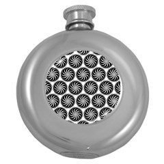 Pattern Swirl Spiral Repeating Round Hip Flask (5 Oz) by Pakrebo