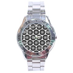 Pattern Swirl Spiral Repeating Stainless Steel Analogue Watch by Pakrebo