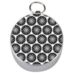 Pattern Swirl Spiral Repeating Silver Compasses by Pakrebo