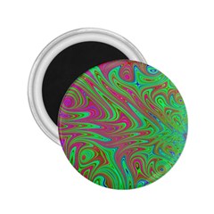 Fractal Art Neon Green Pink 2 25  Magnets by Pakrebo