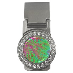 Fractal Art Neon Green Pink Money Clips (cz)  by Pakrebo