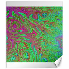 Fractal Art Neon Green Pink Canvas 20  X 24  by Pakrebo