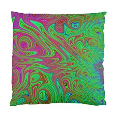 Fractal Art Neon Green Pink Standard Cushion Case (one Side) by Pakrebo