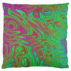 Fractal Art Neon Green Pink Standard Flano Cushion Case (two Sides) by Pakrebo