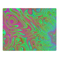 Fractal Art Neon Green Pink Double Sided Flano Blanket (large)  by Pakrebo