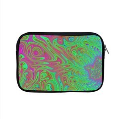 Fractal Art Neon Green Pink Apple Macbook Pro 15  Zipper Case by Pakrebo