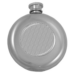 Wave Wave Lines Diagonal Seamless Round Hip Flask (5 Oz) by Pakrebo