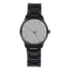 Wave Wave Lines Diagonal Seamless Stainless Steel Round Watch by Pakrebo