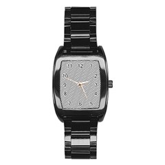 Wave Wave Lines Diagonal Seamless Stainless Steel Barrel Watch by Pakrebo