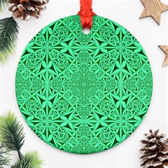 Triangle Background Pattern Ornament (round) by Pakrebo