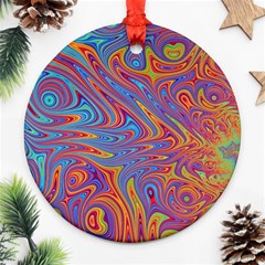 Fractal Psychedelic Fantasy Surreal Ornament (round) by Pakrebo