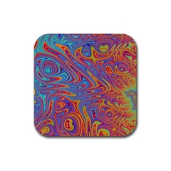 Fractal Psychedelic Fantasy Surreal Rubber Coaster (square)  by Pakrebo