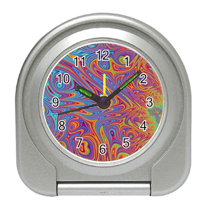 Fractal Psychedelic Fantasy Surreal Travel Alarm Clock