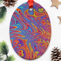 Fractal Psychedelic Fantasy Surreal Oval Ornament (two Sides) by Pakrebo